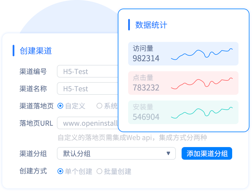 快捷创建H5渠道链接进行统计